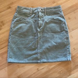 American Eagle Green Corduroy Denim Skirt